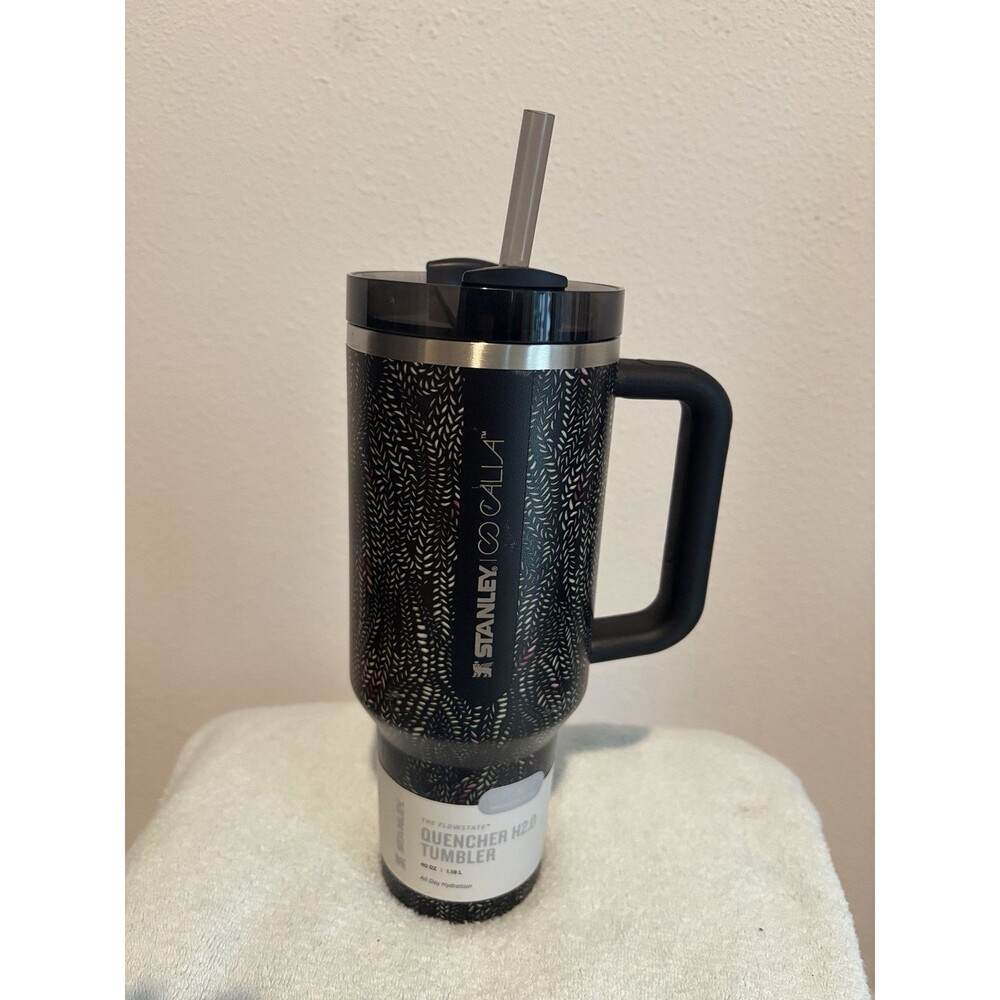 Stanley x CALIA Quencher H2.0 40oz Tumbler Black Floral Exclusive Collection